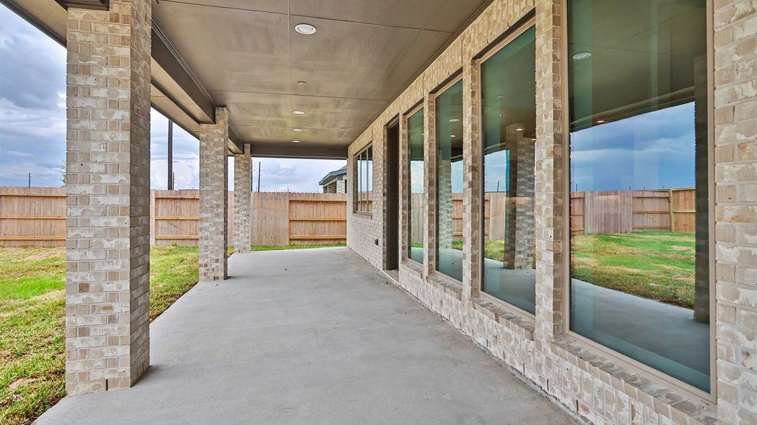 Exterior details and patio area of a home in Legacy Prairie at Katy Court, Katy (Image 3).