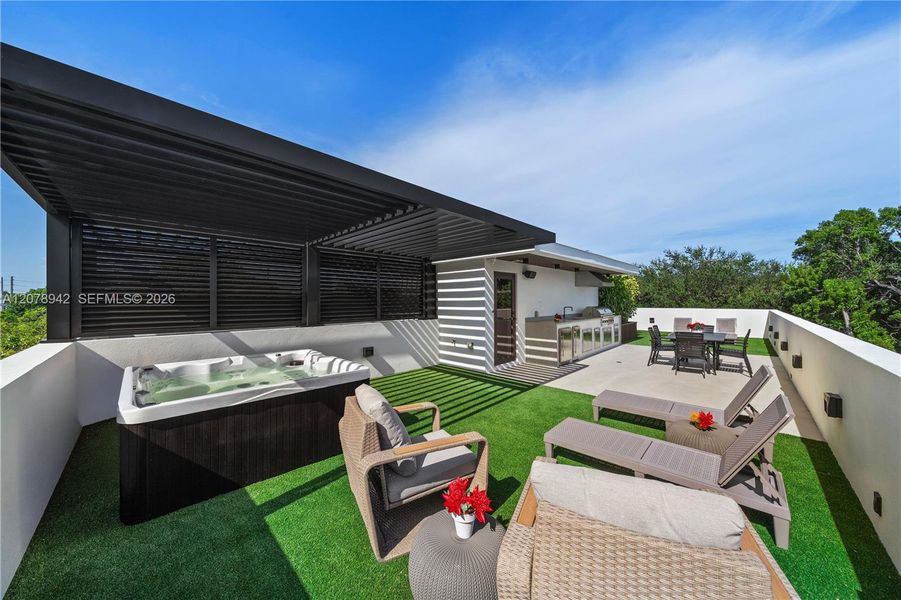 Exterior details and patio area of a home in , Miami (Image 33). Exterior details and patio area of a home in , Miami (Image 33).