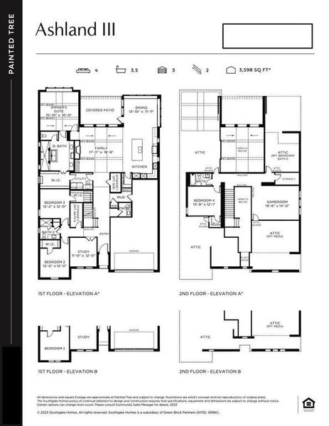 2D floor plan layout of this home in Painted Tree 60' Series, McKinney, TX (Image 5).