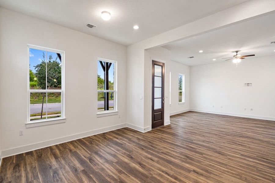 Representative unfurnished interior of a home built from the Glacier by Pacesetter Homes in Easton Park, Austin (Image 42). Representative unfurnished interior of a home built from the Glacier by Pacesetter Homes in Easton Park, Austin (Image 42).
