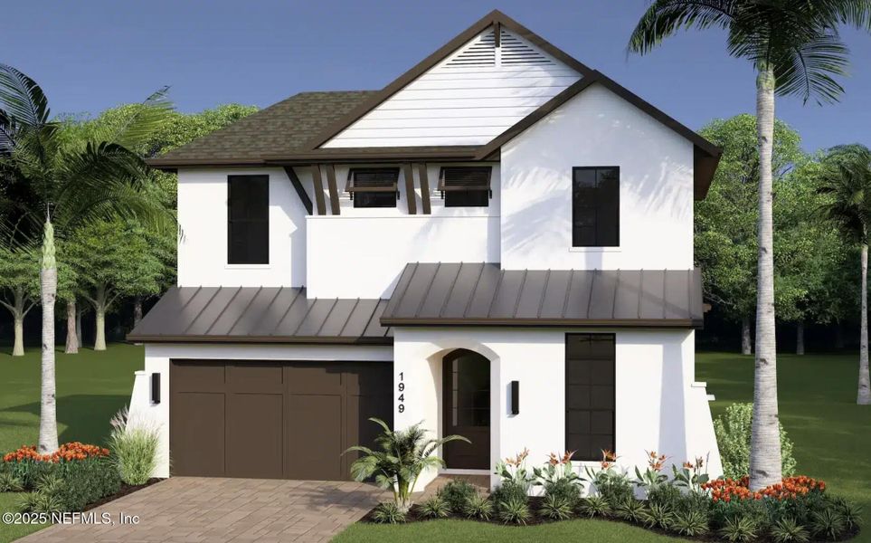 Front exterior of a new home in , St. Augustine, FL, highlighting curb appeal (Image 2).
