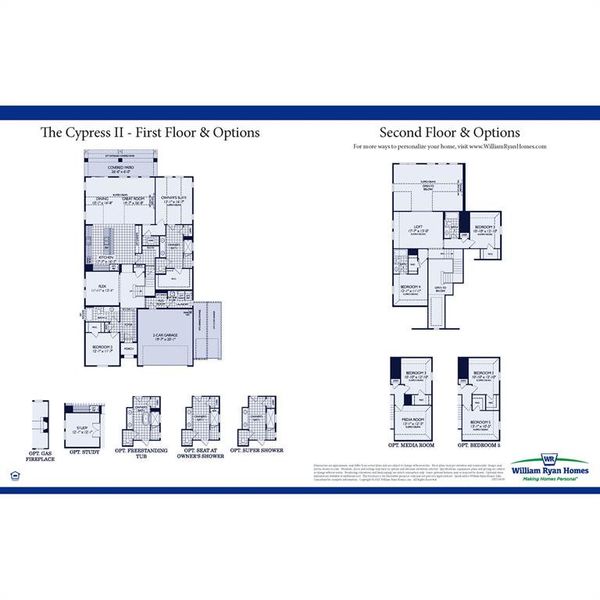 2D floor plan layout of this home in Lily Creek at Sutton Fields, Aubrey, TX (Image 6).