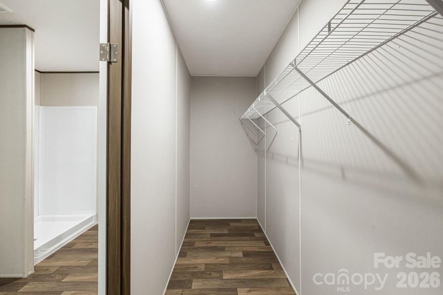 primary closet off master bathroom