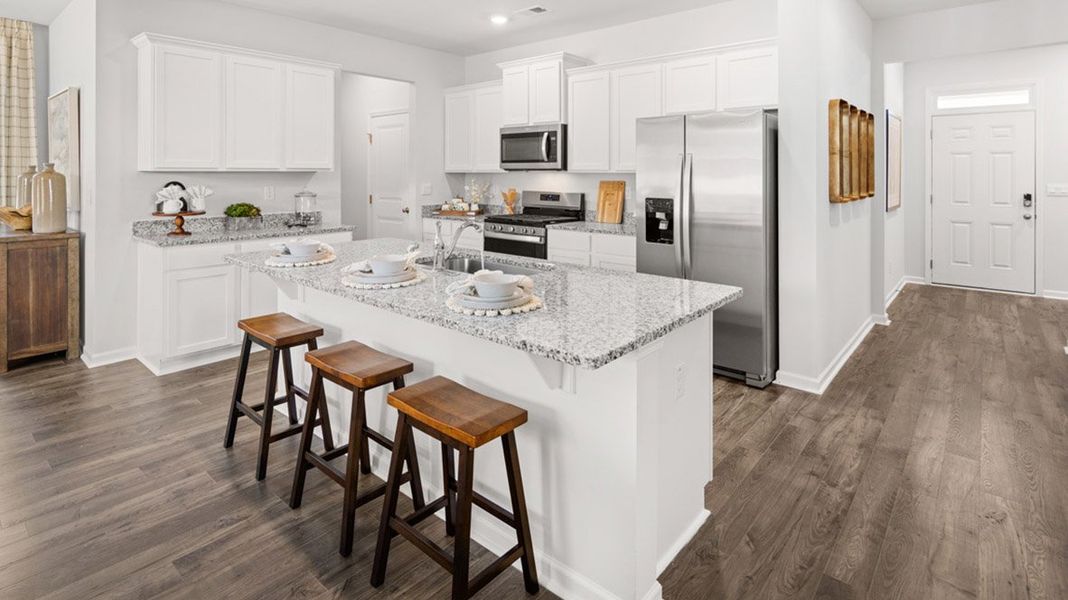 Representative furnished interior of a home built from the Belfort by D.R. Horton in The Abbey at Trolley Run Station, Aiken (Image 5). Representative furnished interior of a home built from the Belfort by D.R. Horton in The Abbey at Trolley Run Station, Aiken (Image 5).