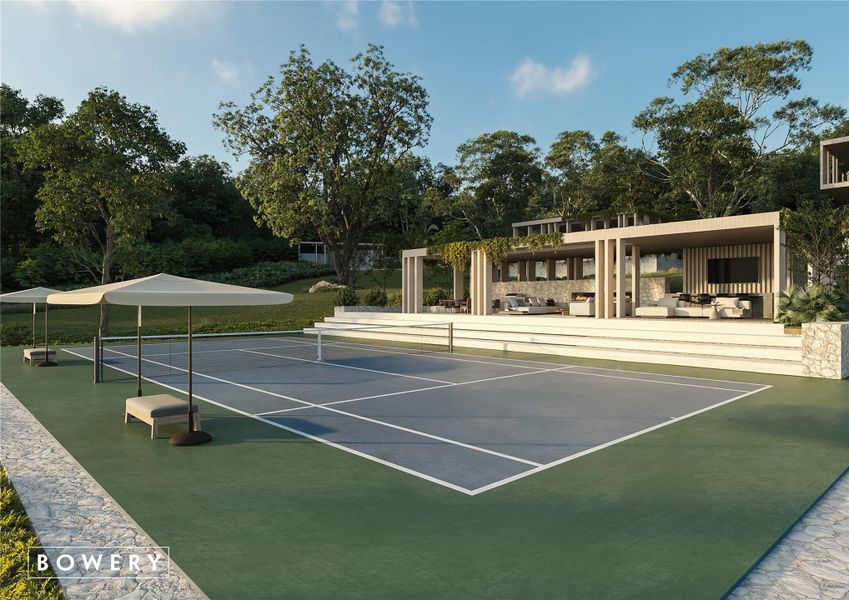 View of tennis court