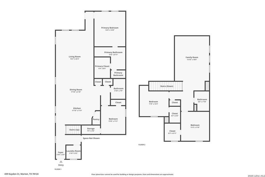 2D floor plan layout of this home in Grace Valley, Marion, TX (Image 3).