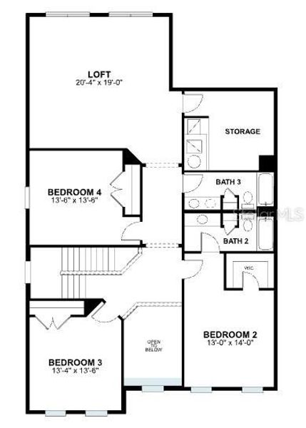 2D floor plan layout of this home in Wolf Lake Ranch, Apopka, FL (Image 5).