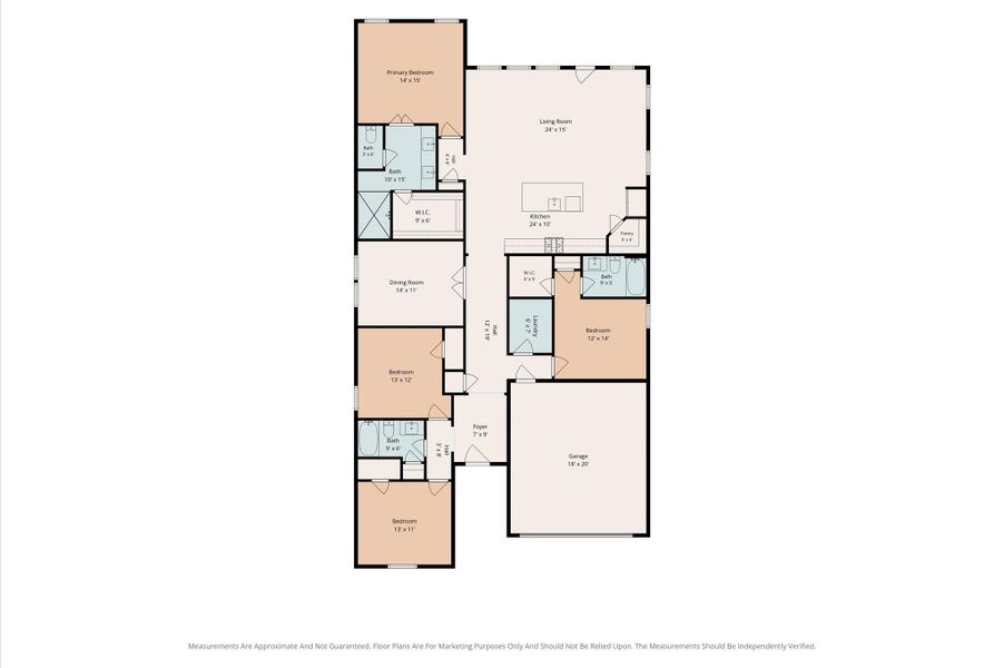 2D floor plan layout of this home in The Grand Prairie, Hockley, TX (Image 5).