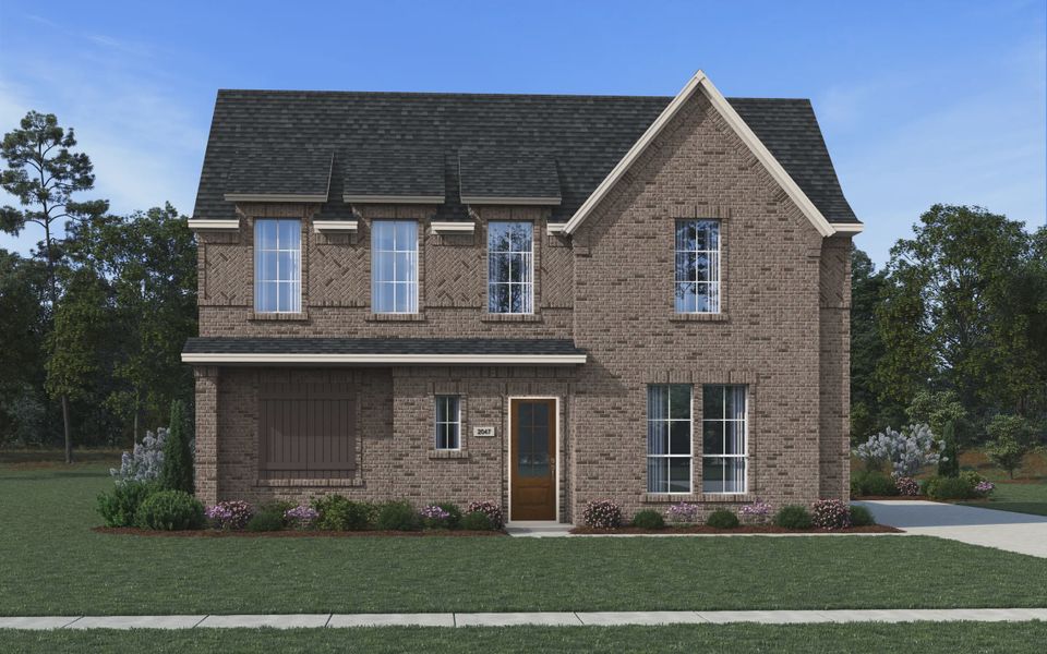 Representative exterior photo of a completed home built from the Hardin by Chesmar Homes in The Courtyards at Trinity Falls, McKinney, TX (Image 5). Representative exterior photo of a completed home built from the Hardin by Chesmar Homes in The Courtyards at Trinity Falls, McKinney, TX (Image 5).