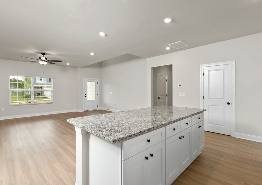 The kitchen island is perfect for meal prep