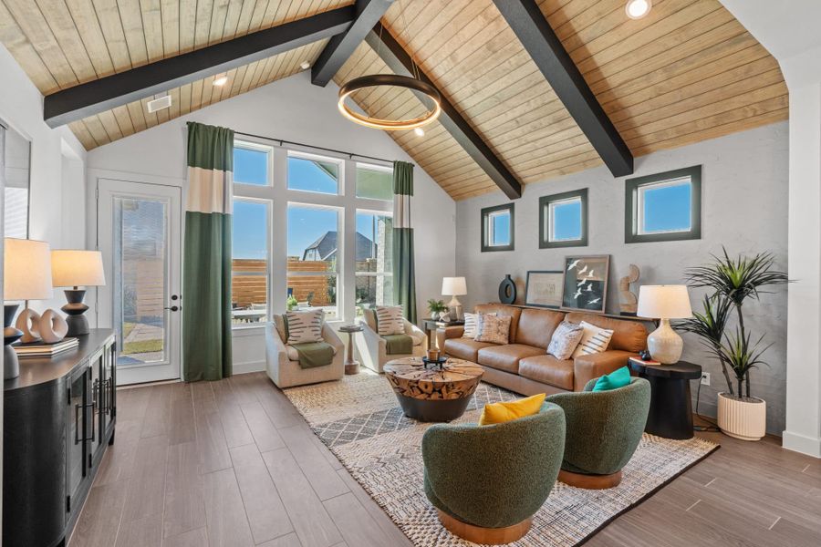 Representative furnished interior of a home built from the Aubrey by Chesmar Homes in Sienna, Missouri City (Image 38).
