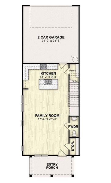 2D floor plan layout for the Charlotte by Rockwell Homes in Whaley Grove Townhomes, St. Cloud, FL (Image 13).