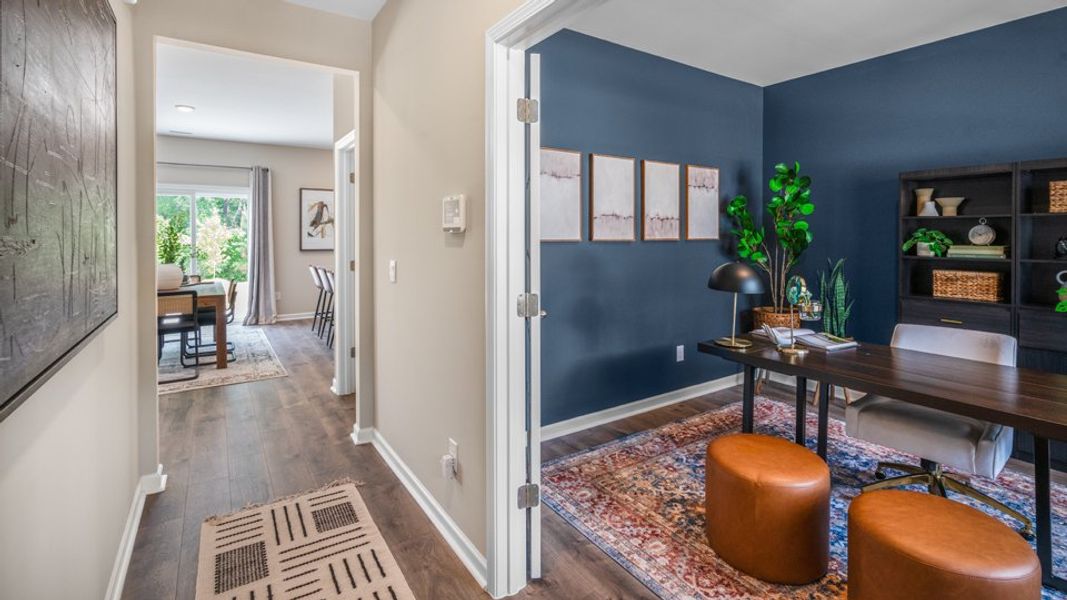 Furnished interior view inside a new home in The Preserve at Kinsley, Jamestown (Image 3).
