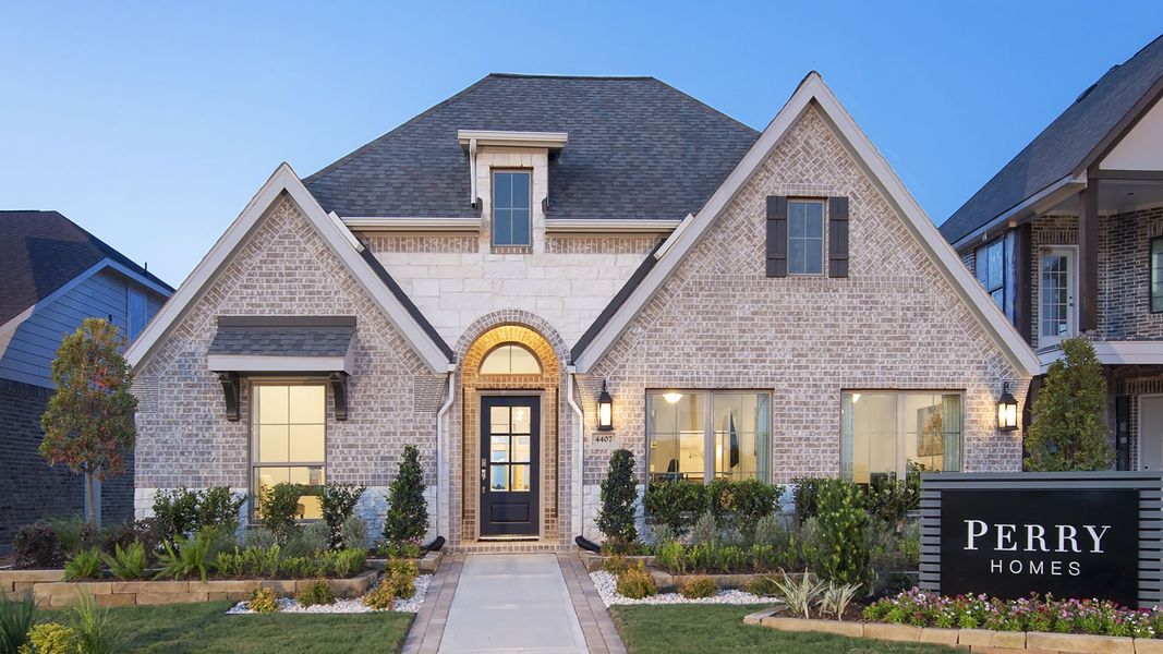 Front exterior of a new home in Candela, Richmond, TX, highlighting curb appeal (Image 32).
