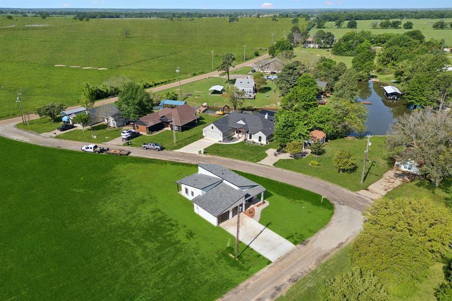 Bird's eye view looking the opposite direction of the lake Bird's eye view looking the opposite direction of the lake