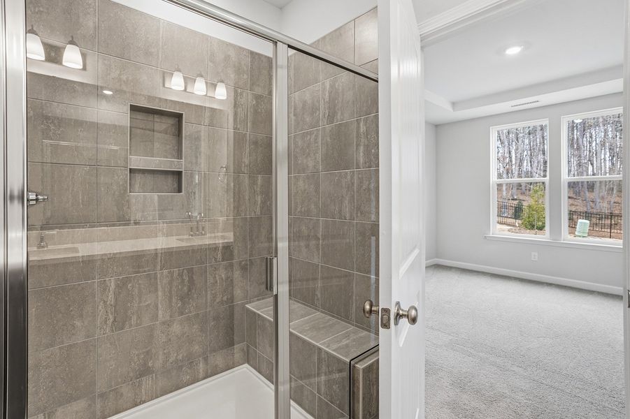 Furnished interior view inside a new home in Ovation at Sweetbrier, Durham (Image 15). Furnished interior view inside a new home in Ovation at Sweetbrier, Durham (Image 15).