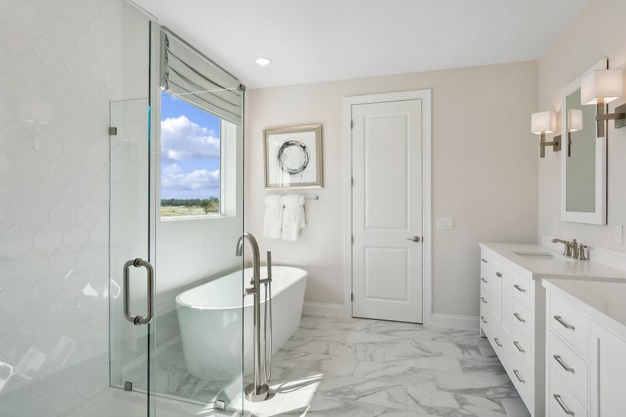Primary bath with freestanding tub