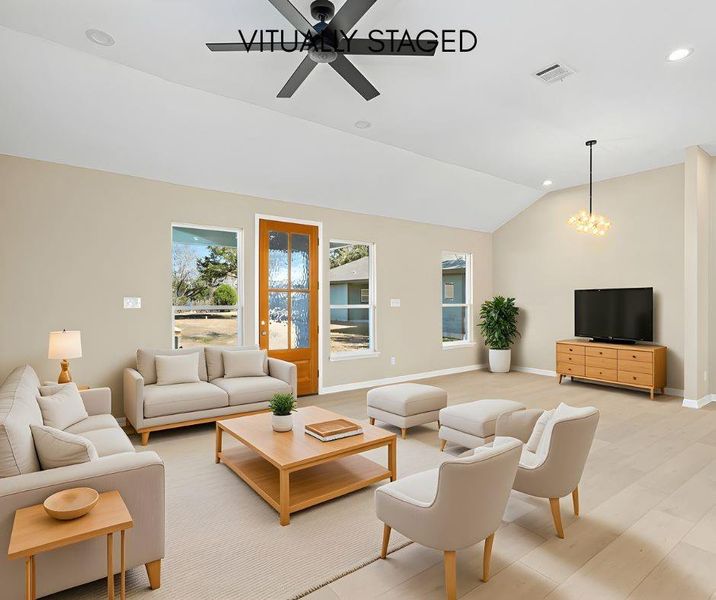 Virtually staged to highlight how this space can be furnished and enjoyed.