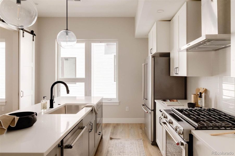 Furnished interior view inside a new home in A Line Townhomes, Denver (Image 6).