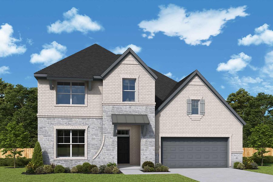 Representative exterior photo of a completed home built from the The Ella by David Weekley Homes in Grand Central Park 55' Homesites, Conroe, TX (Image 2). Representative exterior photo of a completed home built from the The Ella by David Weekley Homes in Grand Central Park 55' Homesites, Conroe, TX (Image 2).