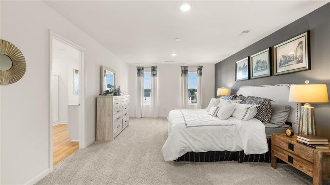 Furnished interior view inside a new home in Poplar Preserve, Newnan (Image 15). Furnished interior view inside a new home in Poplar Preserve, Newnan (Image 15).