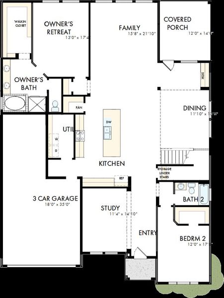 2D floor plan layout of this home in Sundance Cove Lakeside - Overlook View Collection, Crosby, TX (Image 2). 2D floor plan layout of this home in Sundance Cove Lakeside - Overlook View Collection, Crosby, TX (Image 2).