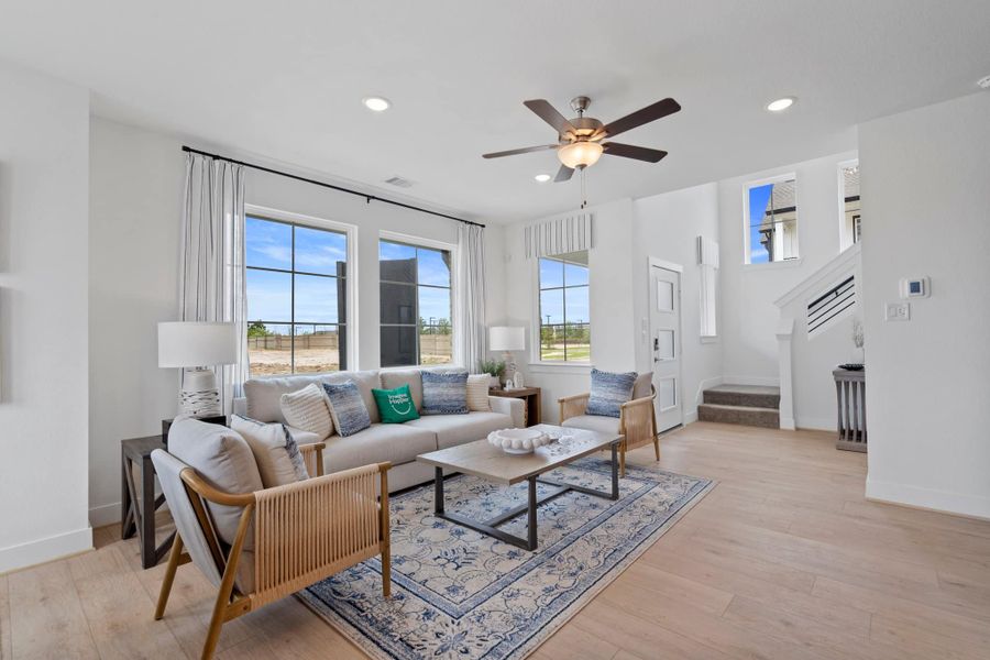 Furnished interior view inside a new home in Bridgeland, Cypress (Image 6). Furnished interior view inside a new home in Bridgeland, Cypress (Image 6).