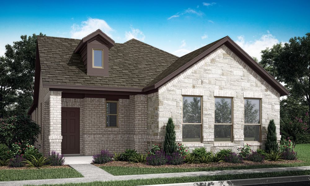 Representative exterior photo of a completed home built from the Allegro by Impression Homes in Redden Farms – Active Adult, Midlothian, TX (Image 2). Representative exterior photo of a completed home built from the Allegro by Impression Homes in Redden Farms – Active Adult, Midlothian, TX (Image 2).