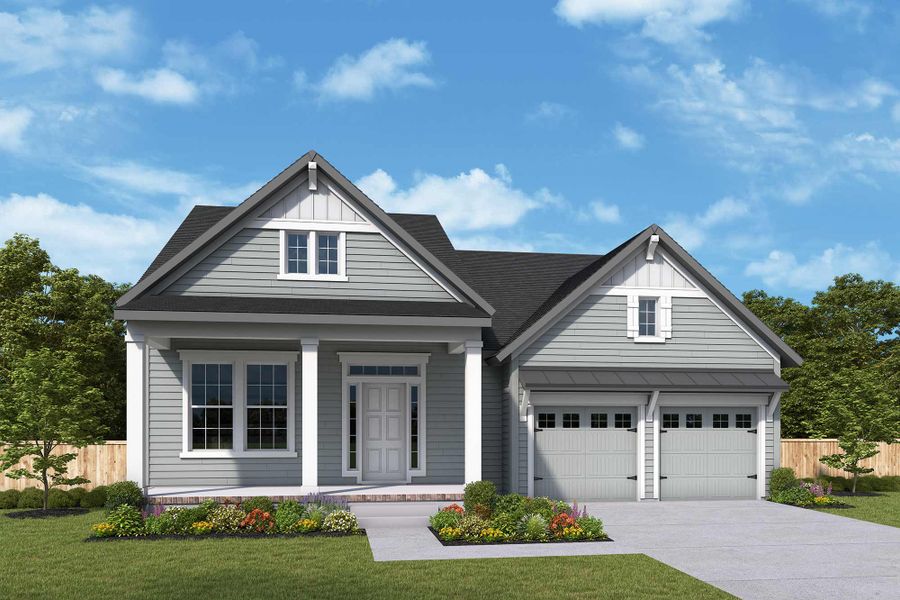 Representative exterior photo of a completed home built from the The Lindley by David Weekley Homes in Nexton - Midtown - The Village Collection, Summerville, SC (Image 1). Representative exterior photo of a completed home built from the The Lindley by David Weekley Homes in Nexton - Midtown - The Village Collection, Summerville, SC (Image 1).