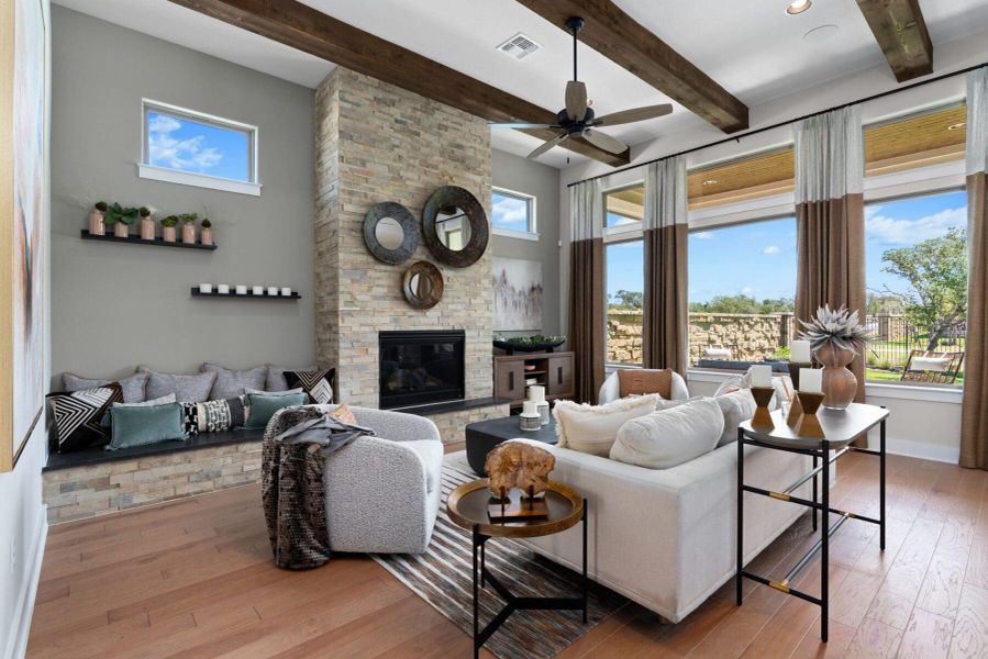 Furnished interior view inside a new home in Parmer Ranch 60′, Georgetown (Image 6). Furnished interior view inside a new home in Parmer Ranch 60′, Georgetown (Image 6).
