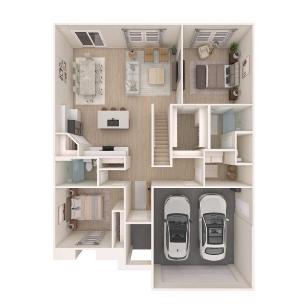 2D floor plan layout for the Sweet Pea by K. Hovnanian® Homes in Ascend at Legends Bay, Baytown, TX (Image 4).