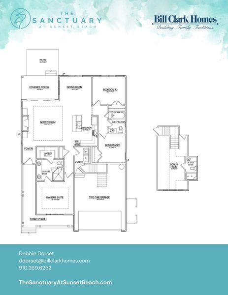2D floor plan layout of this home in The Sanctuary at Sunset Beach, Sunset Beach, NC (Image 4).