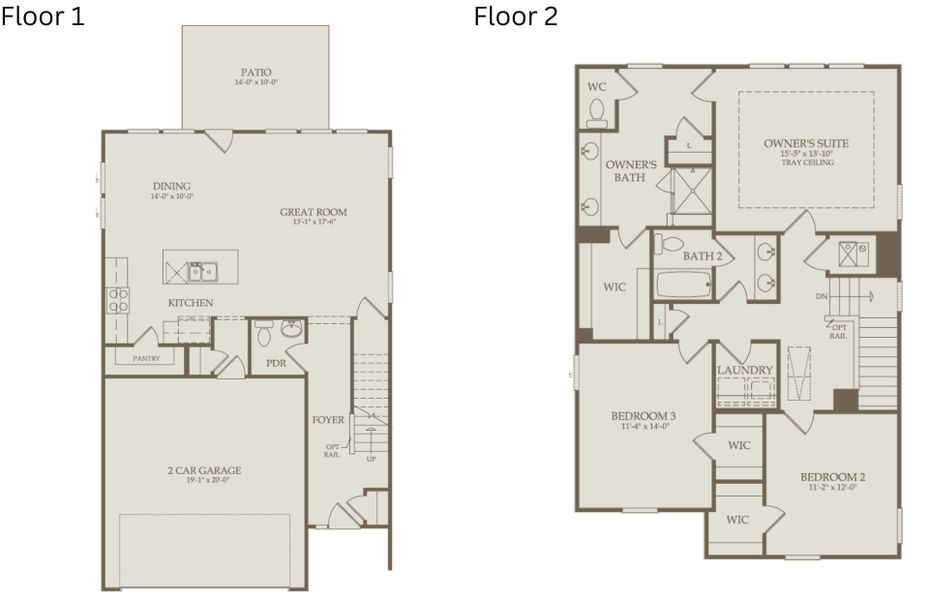2D floor plan layout of this home in Exchange at 401, Raleigh, NC (Image 4).