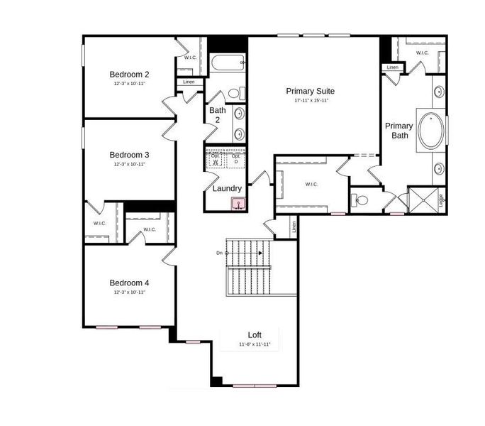 Additional highlights include: 4' garage extension, study, first floor guest suite in place of tandem garage, additional windows at dining room, casual dining area, and great room, screened outdoor living, tub at laundry.