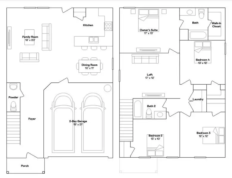 2D floor plan layout of this home in Flagstone, Humble, TX (Image 3).