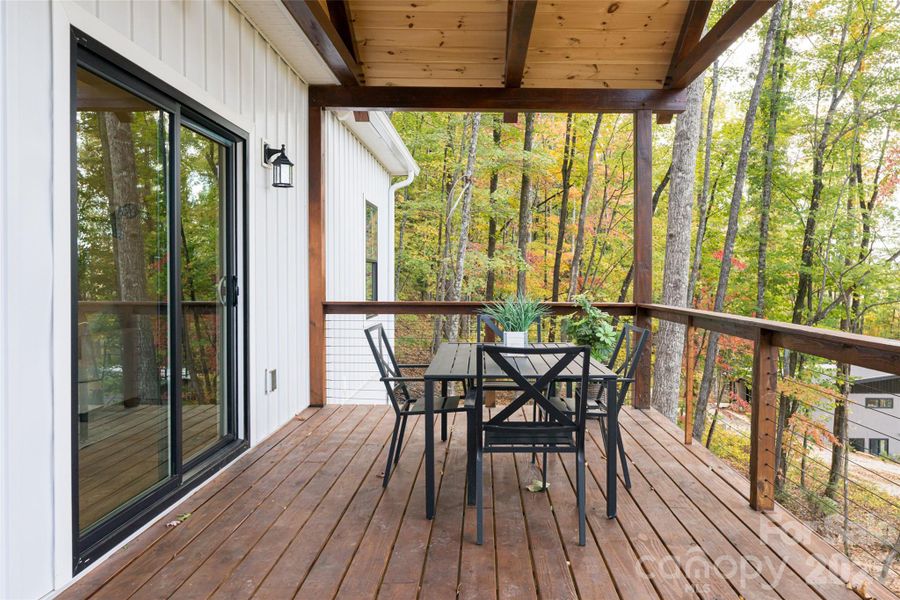 artially covered deck to enjoy rain or shine
