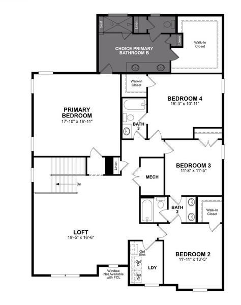 2D floor plan layout of this home in Stonewood Estates, Durham, NC (Image 3).