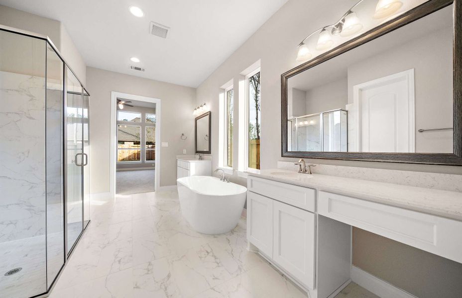Representative furnished interior of a home built from the 3070 by Ravenna Homes in The Highlands 55′, Porter (Image 17).