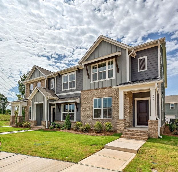 Front exterior of a new home in Hardy Pond Townhomes, Rock Hill, SC, highlighting curb appeal (Image 24).