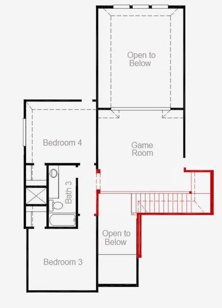 2D floor plan layout of this home in The Meadows at Imperial Oaks, Spring, TX (Image 3).