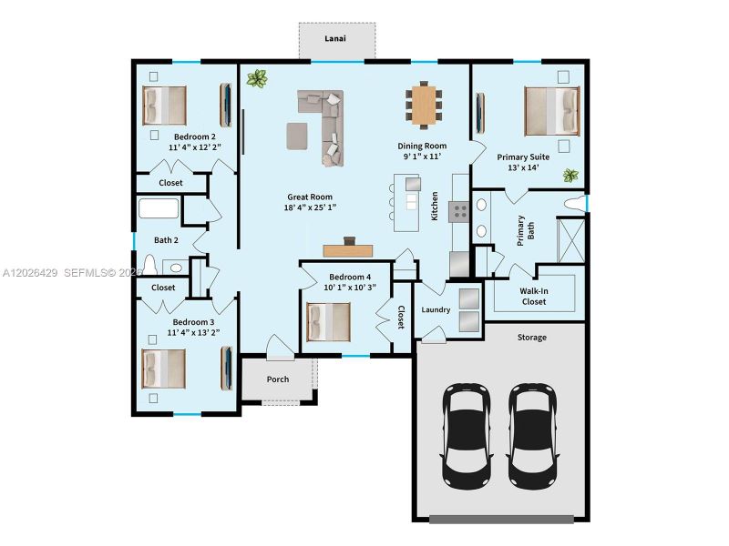 2D floor plan layout of this home in , Palm Bay, FL (Image 5).