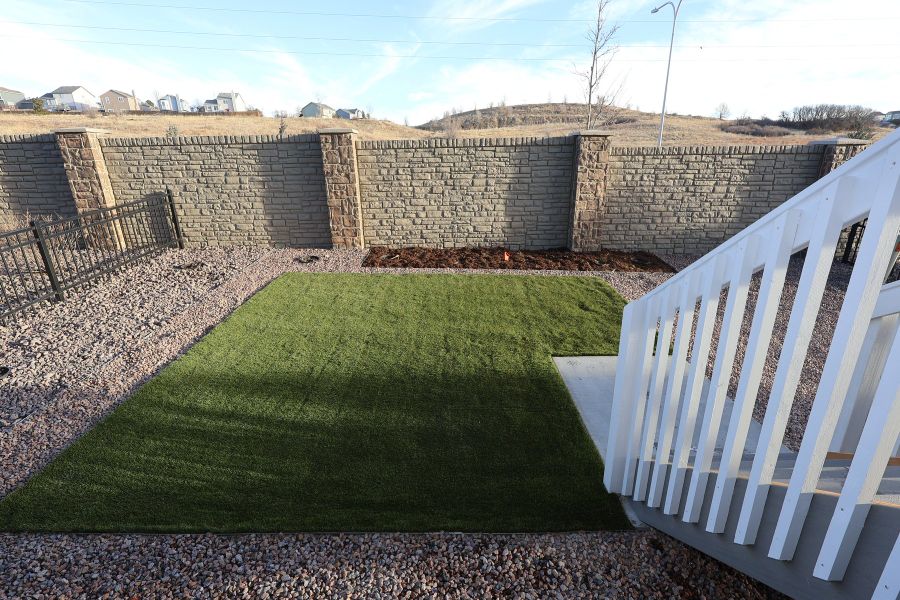 Exterior details and patio area of a home in Trailside at Cottonwood Creek, Colorado Springs (Image 3).