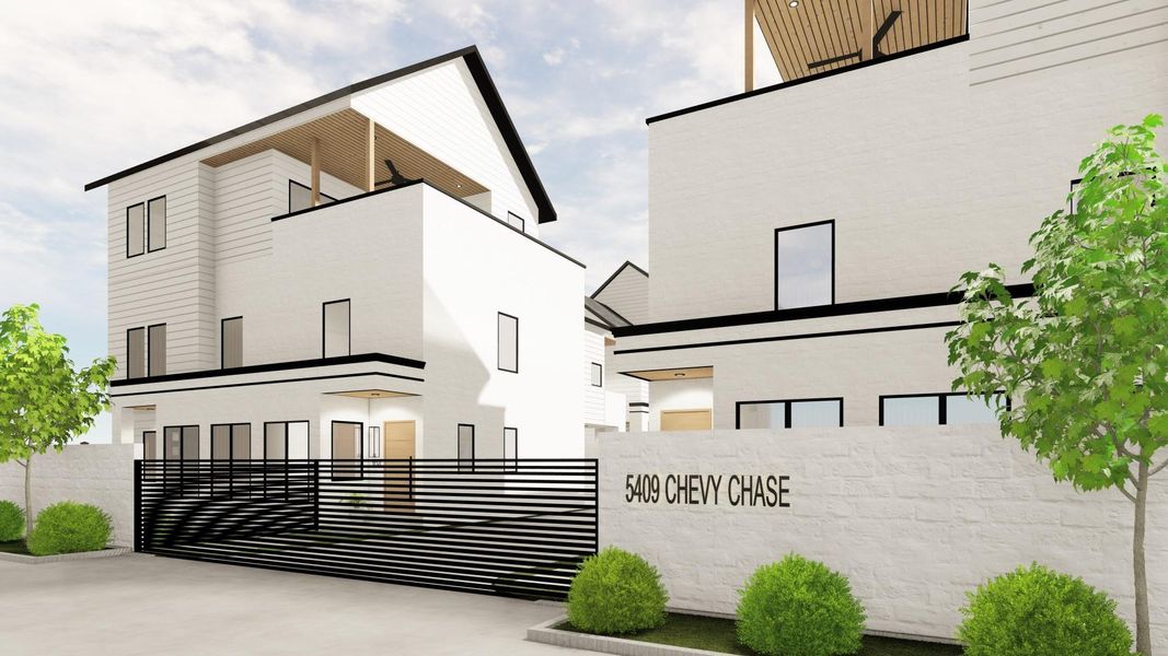 3D Rendering of the gated community from Chevy Chase Dr.