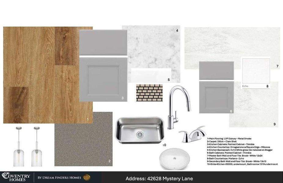 Sample of building materials used in homes in Escondido, Magnolia (Image 4). Sample of building materials used in homes in Escondido, Magnolia (Image 4).