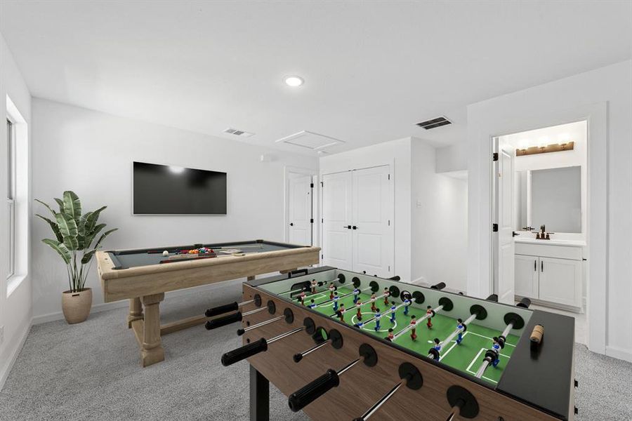 Furnished interior view inside a new home in Aspire at Noble Ridge, Howe (Image 15). Furnished interior view inside a new home in Aspire at Noble Ridge, Howe (Image 15).