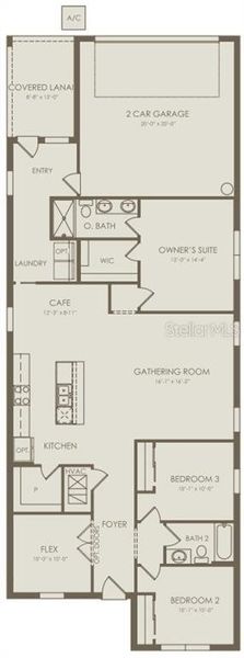 2D floor plan layout of this home in Parkside Trails, Clermont, FL (Image 2). 2D floor plan layout of this home in Parkside Trails, Clermont, FL (Image 2).
