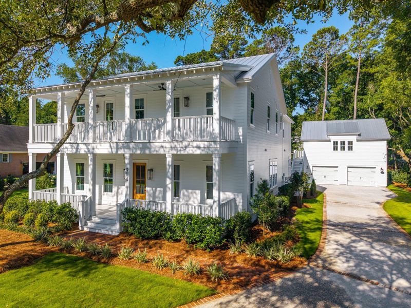 Front exterior of a new home in , Mount Pleasant, SC, highlighting curb appeal (Image 1). Front exterior of a new home in , Mount Pleasant, SC, highlighting curb appeal (Image 1).