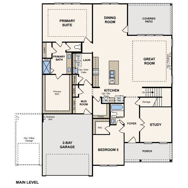 2D floor plan layout for the Finley by Century Communities in Overland Grove, Forney, TX (Image 3).