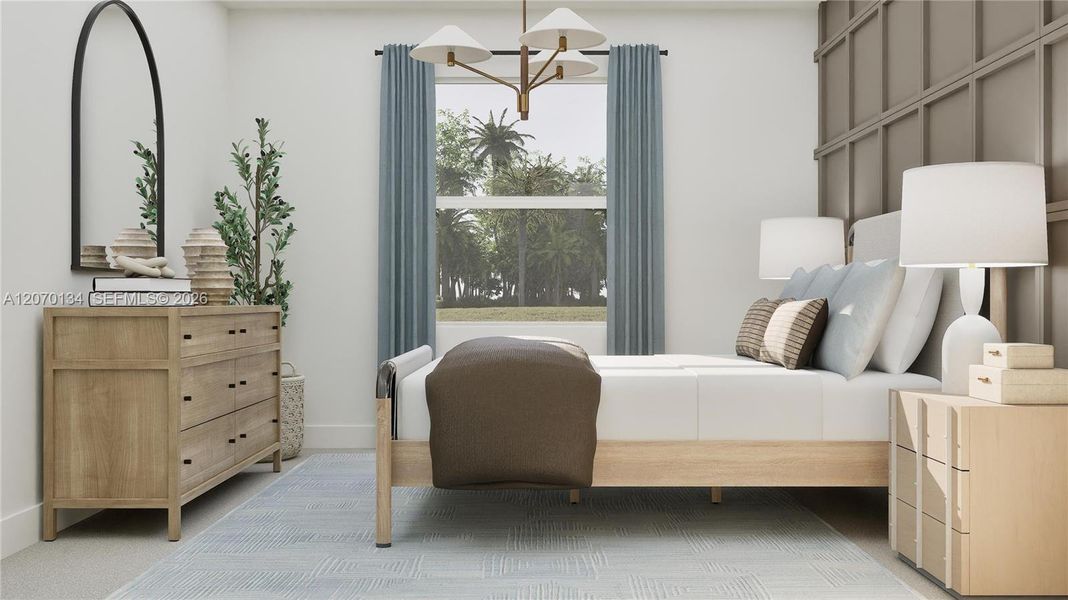 Furnished interior view inside a new home in , Miami (Image 10).