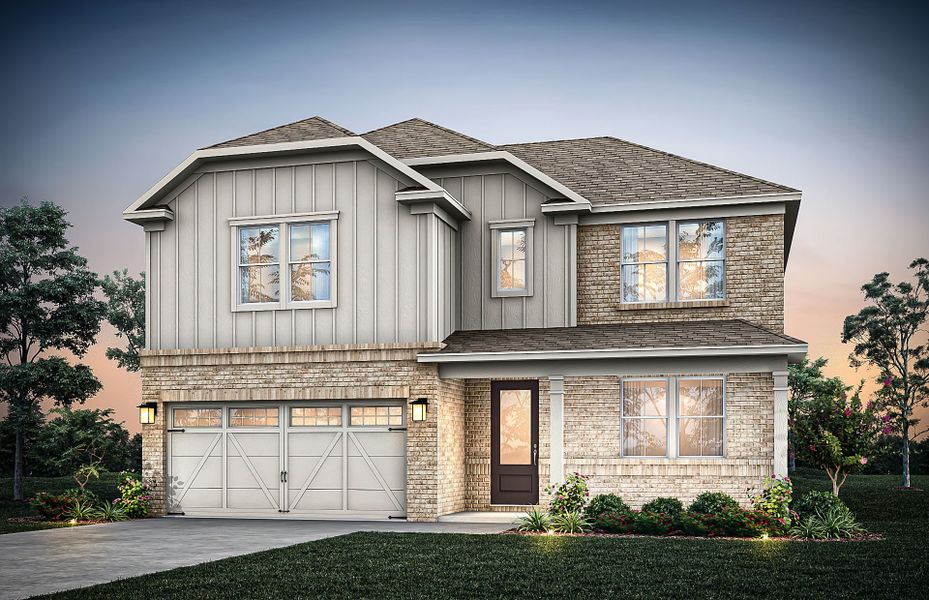 Representative exterior photo of a completed home built from the Winthrop by Pulte Homes in Linden Grove, Powder Springs, GA (Image 24). Representative exterior photo of a completed home built from the Winthrop by Pulte Homes in Linden Grove, Powder Springs, GA (Image 24).